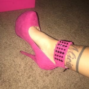 Wild pair hot pink high heels